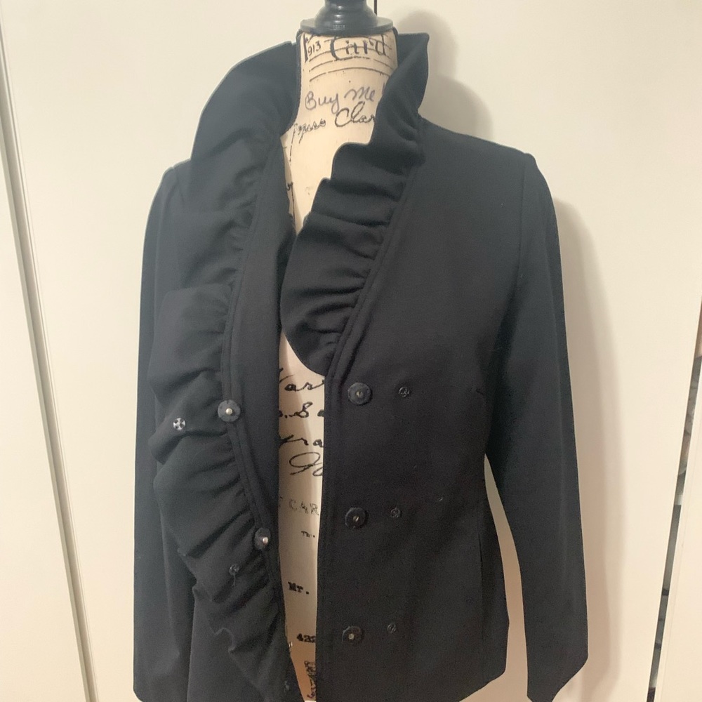 Inc Ruffled Front Snap Closure Blazer Jacket - image 3